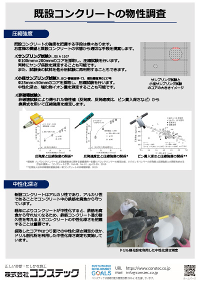 既設コンクリートの物性調査