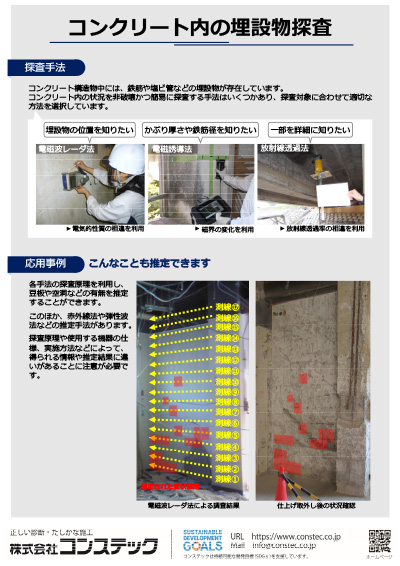 コンクリート内の埋設物探査